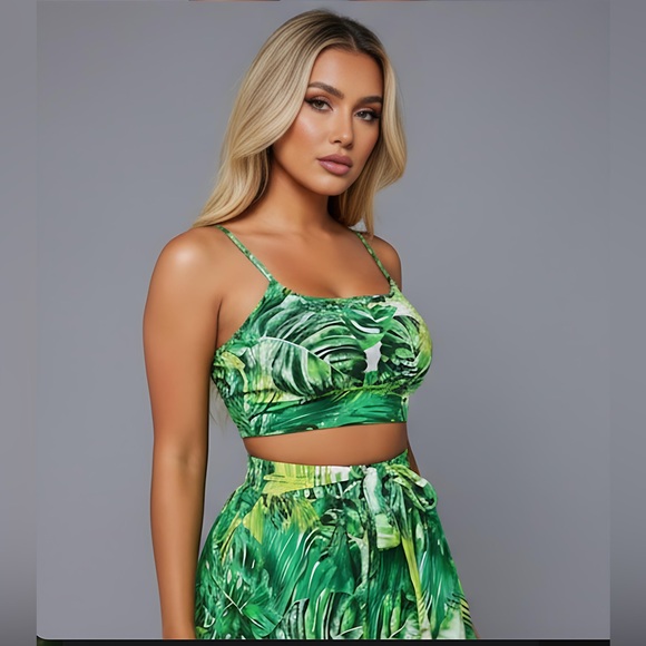 Tropical Print Cami Top & Wide Leg Shorts - Picture 3 of 7